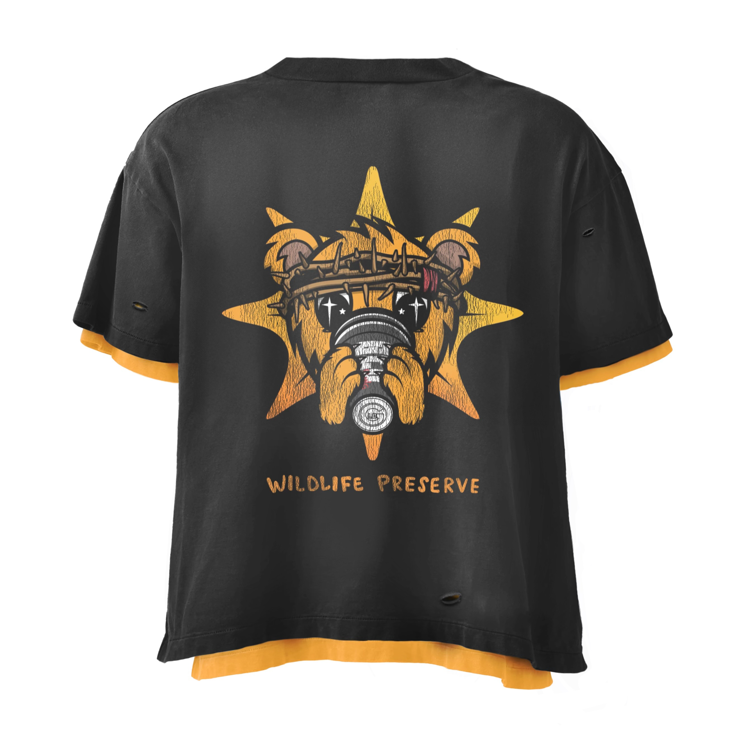 Glo Black Double-Layer Vintage Tee