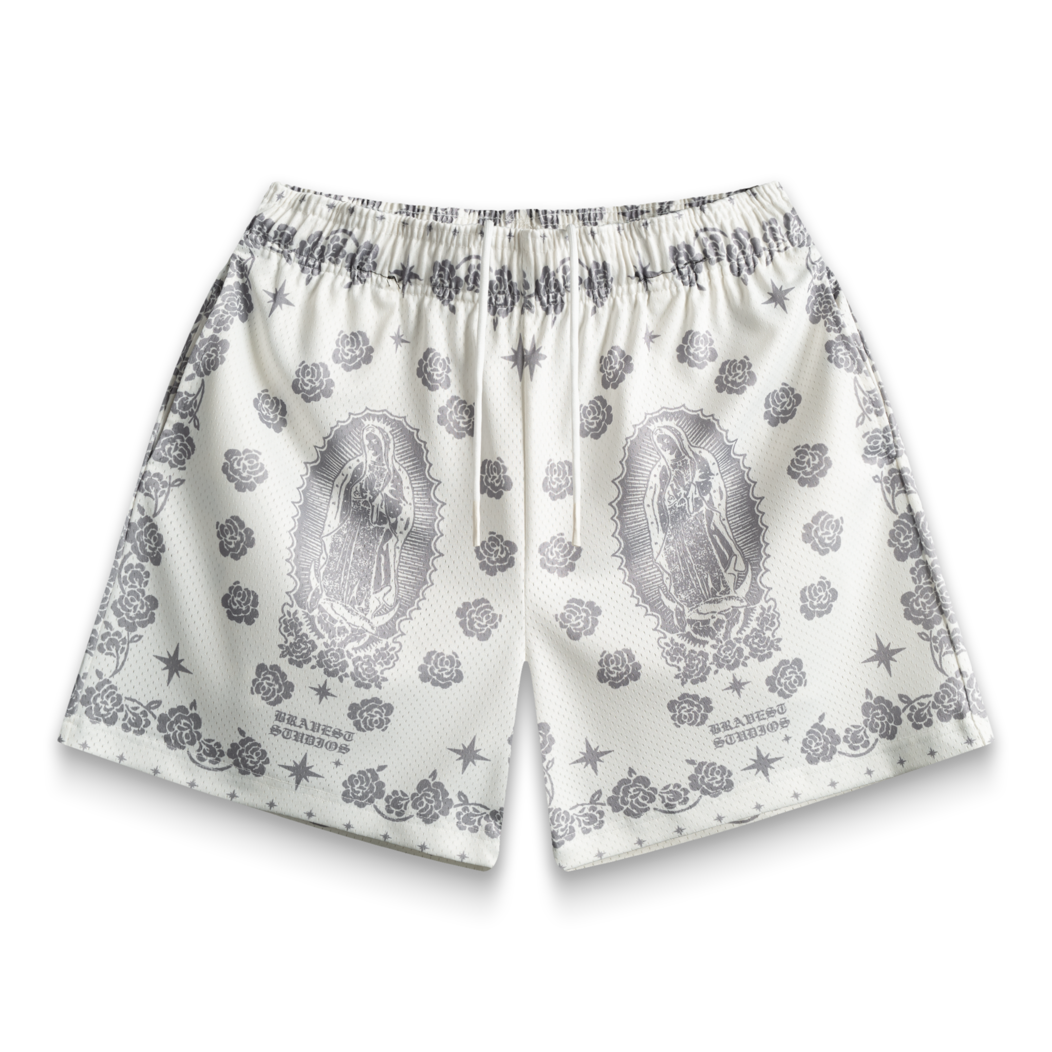 White and Grey Mary Shorts