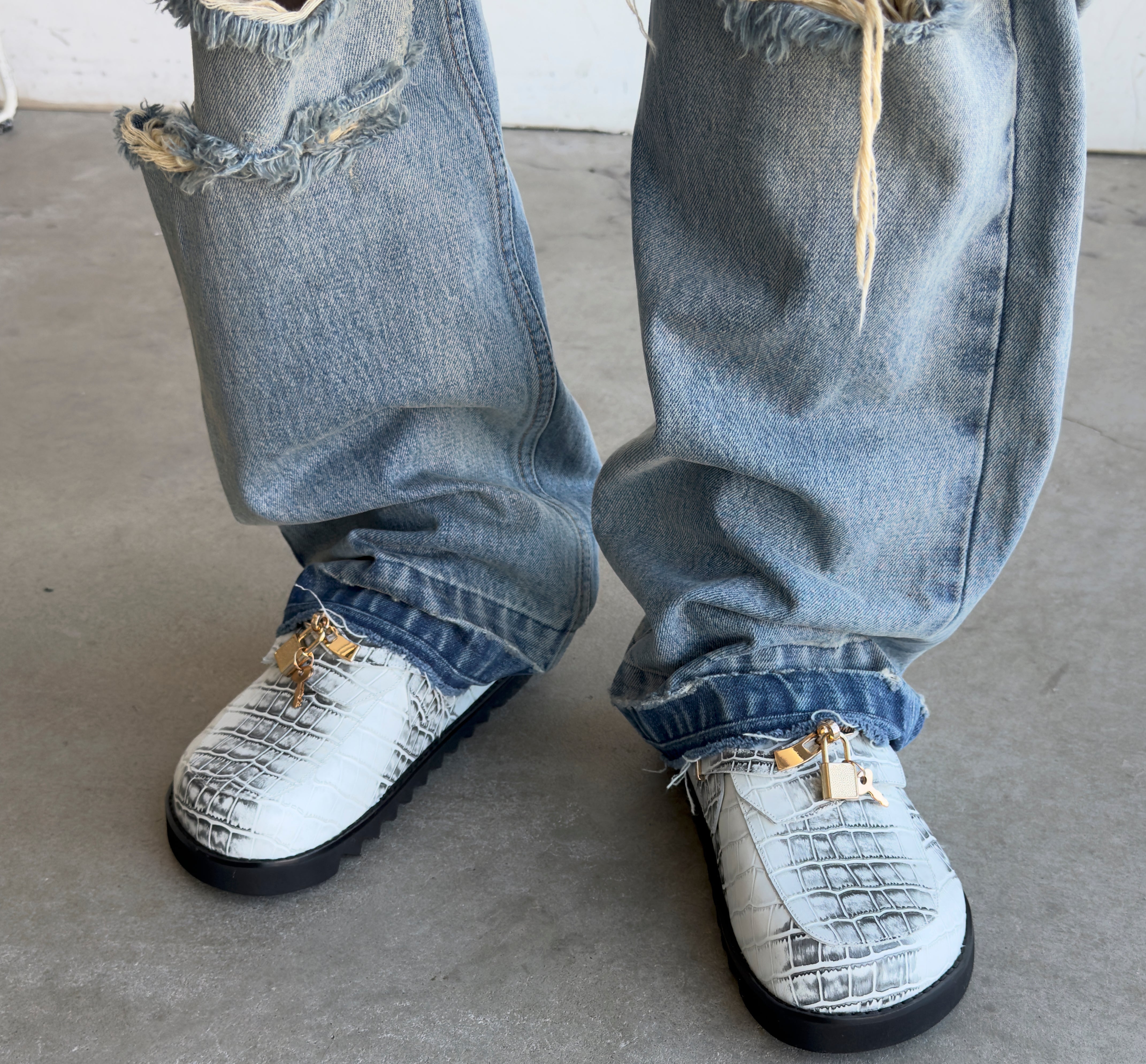 Bag Clogs White Snakeskin 9 Bag Clogs (Two Colorways)