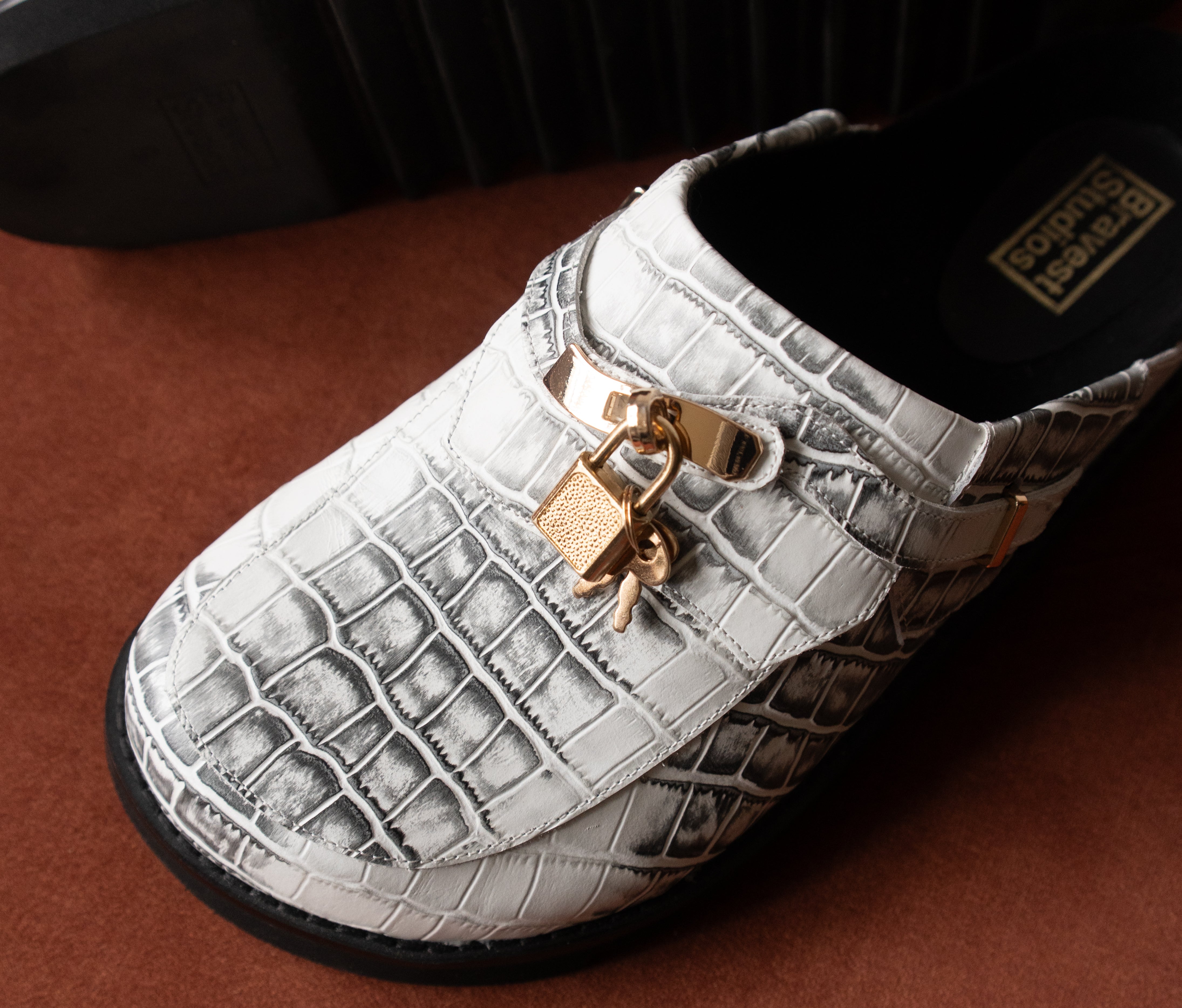 Bag Clogs White Snakeskin 3 Bag Clogs (Two Colorways)