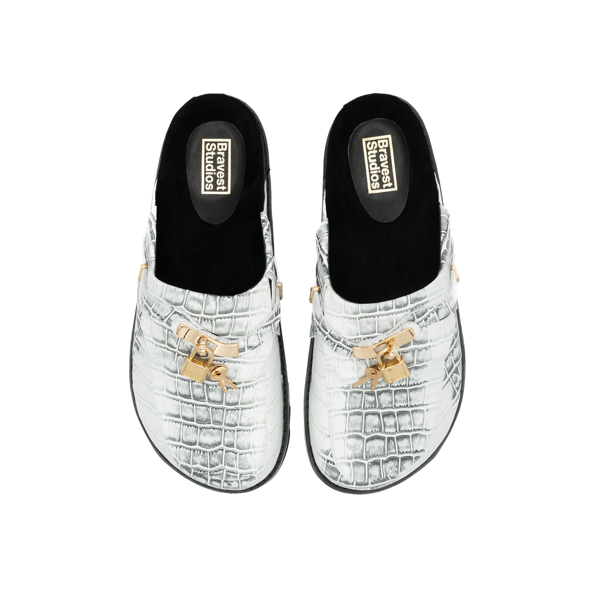 Bag Clogs White Snakeskin 5 Bag Clogs (Two Colorways)