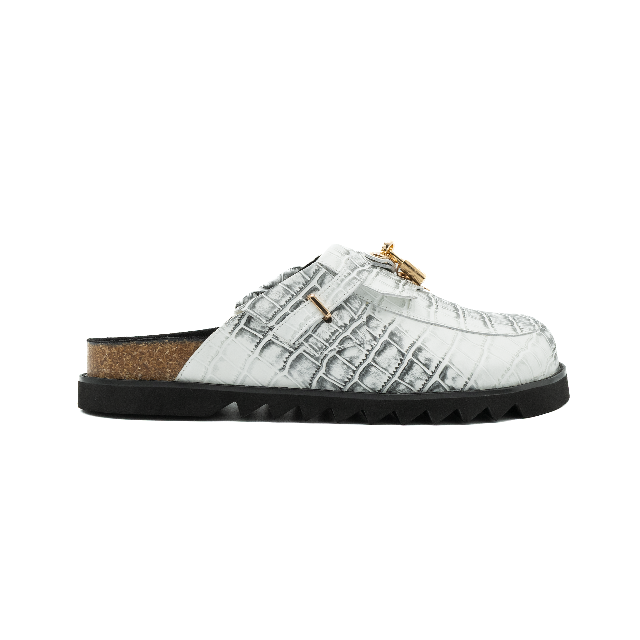 Bag Clogs White Snakeskin