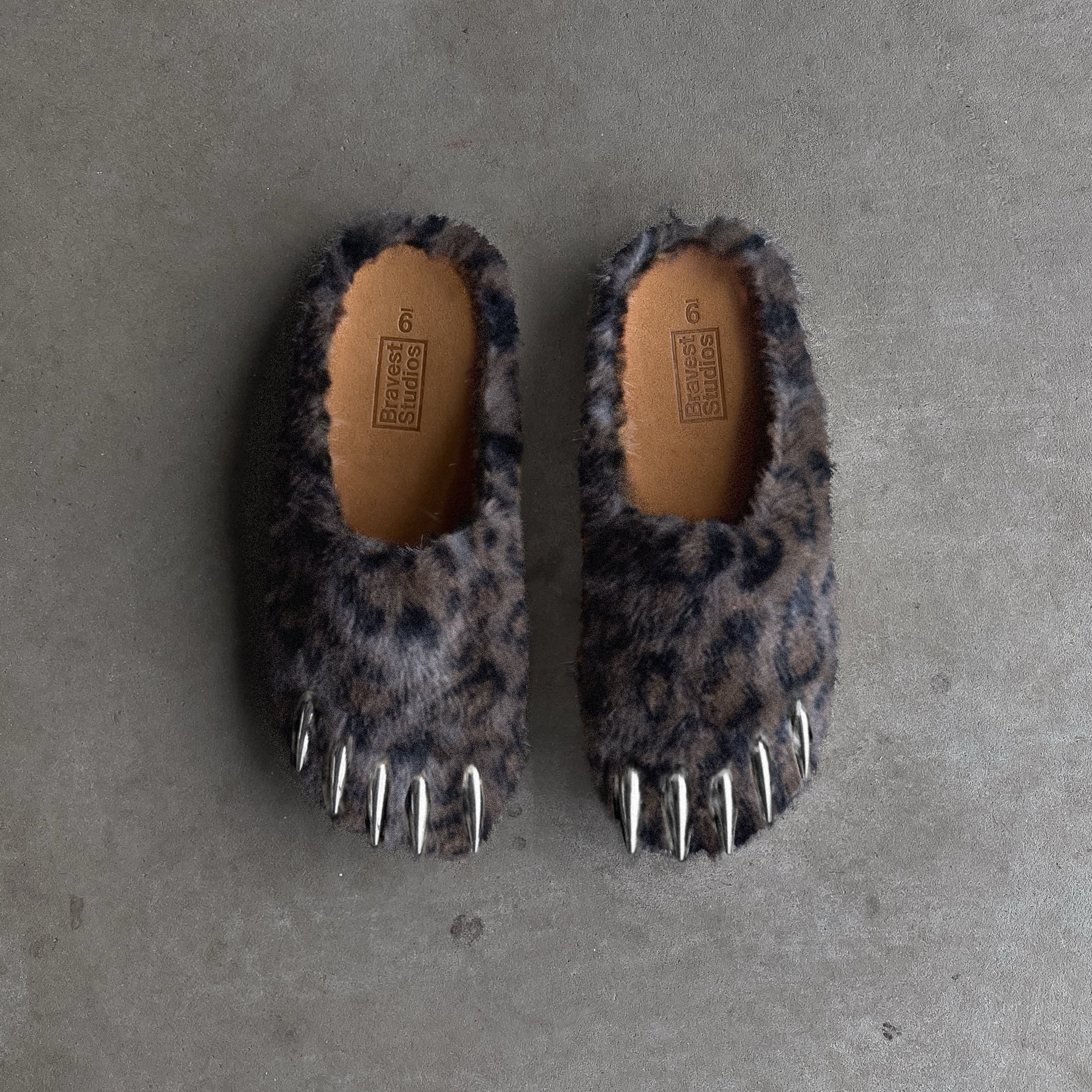 Dark Leopard Claw Mules