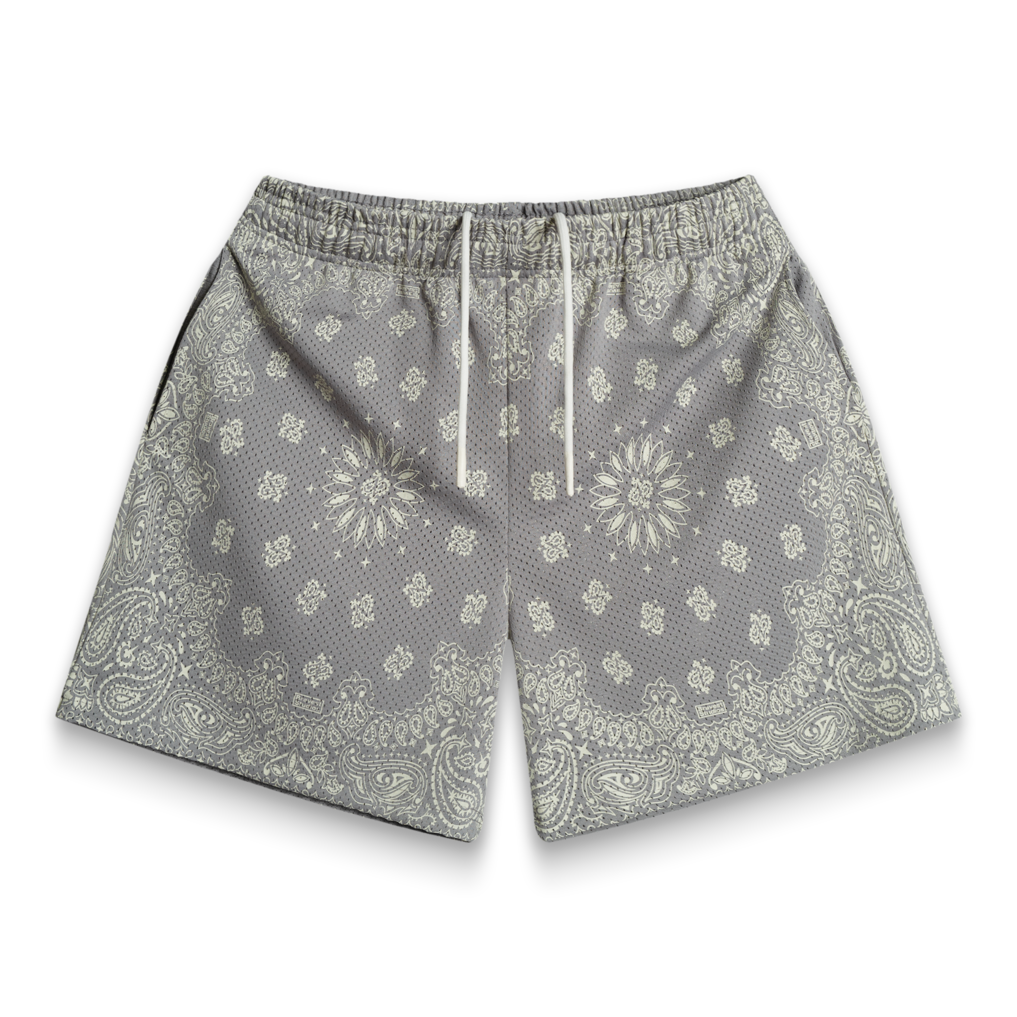 Screenprinted Paisley Concrete Shorts