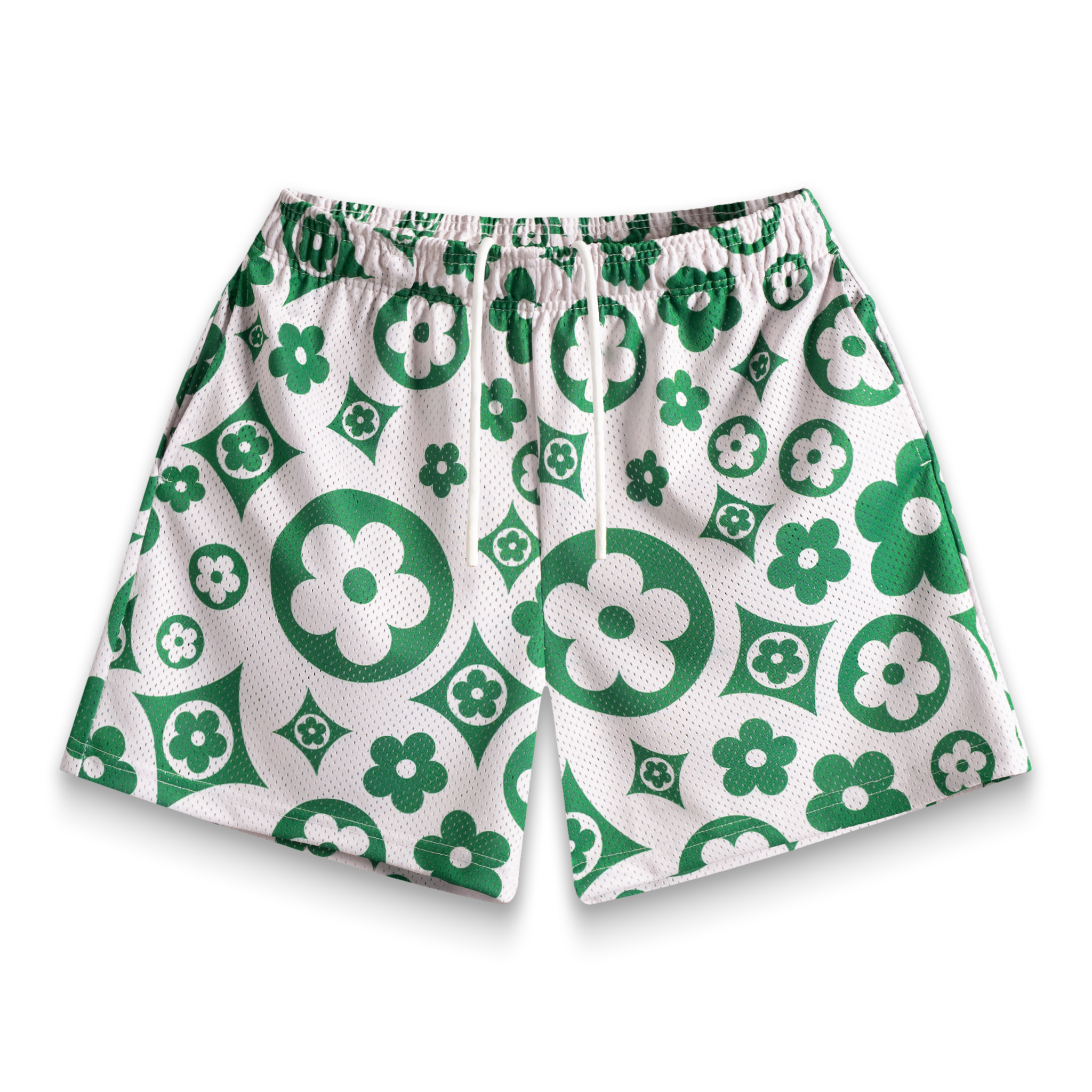 Cream Flower Shorts