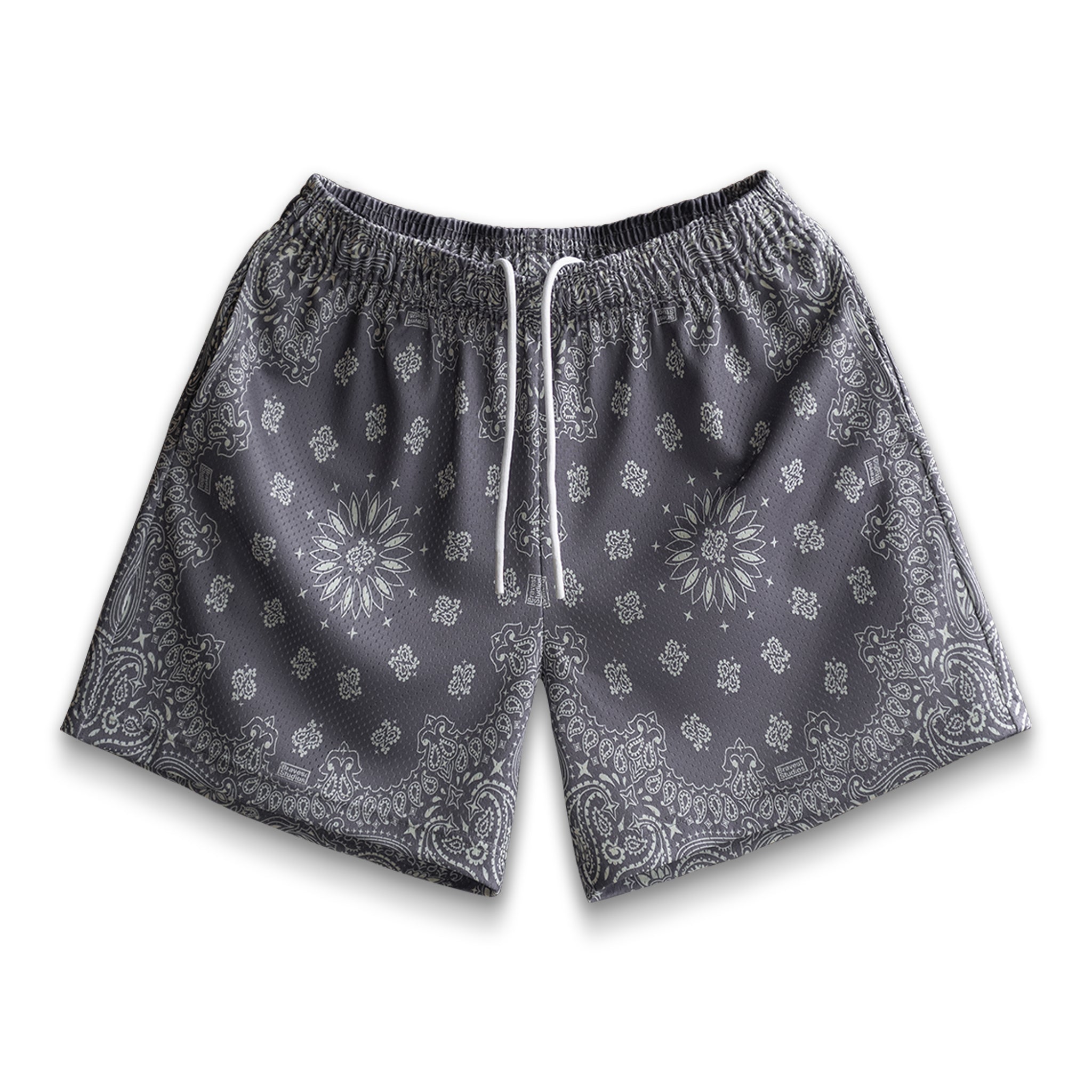 Grey Paisley Shorts