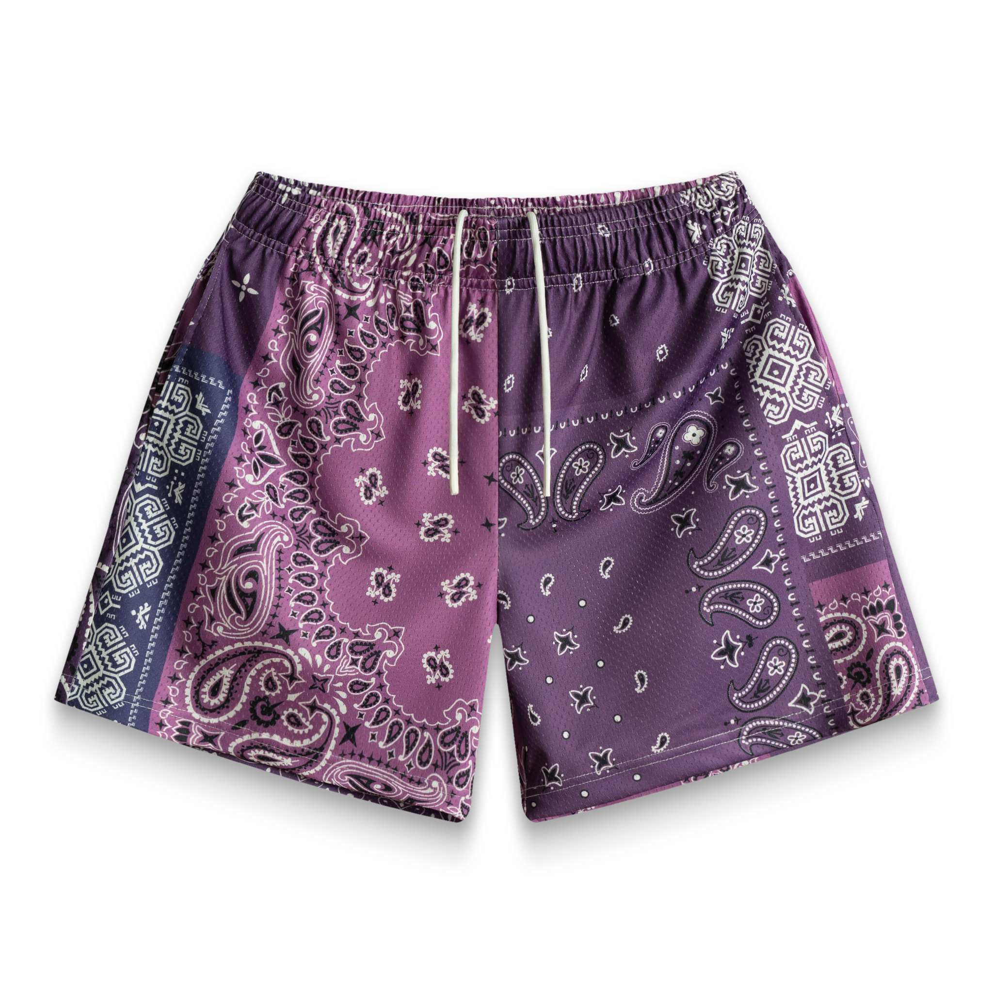 Purple Patchwork Paisley Shorts