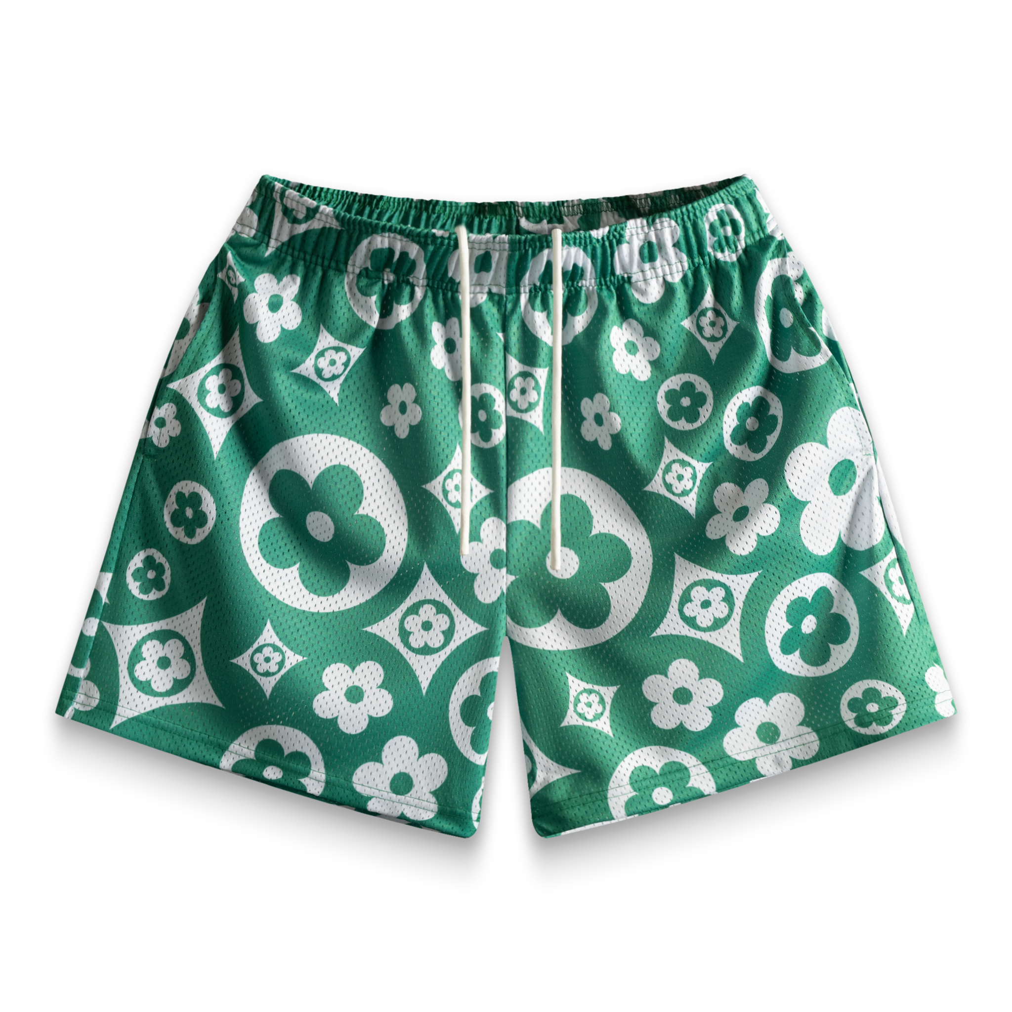 Green Flower Shorts
