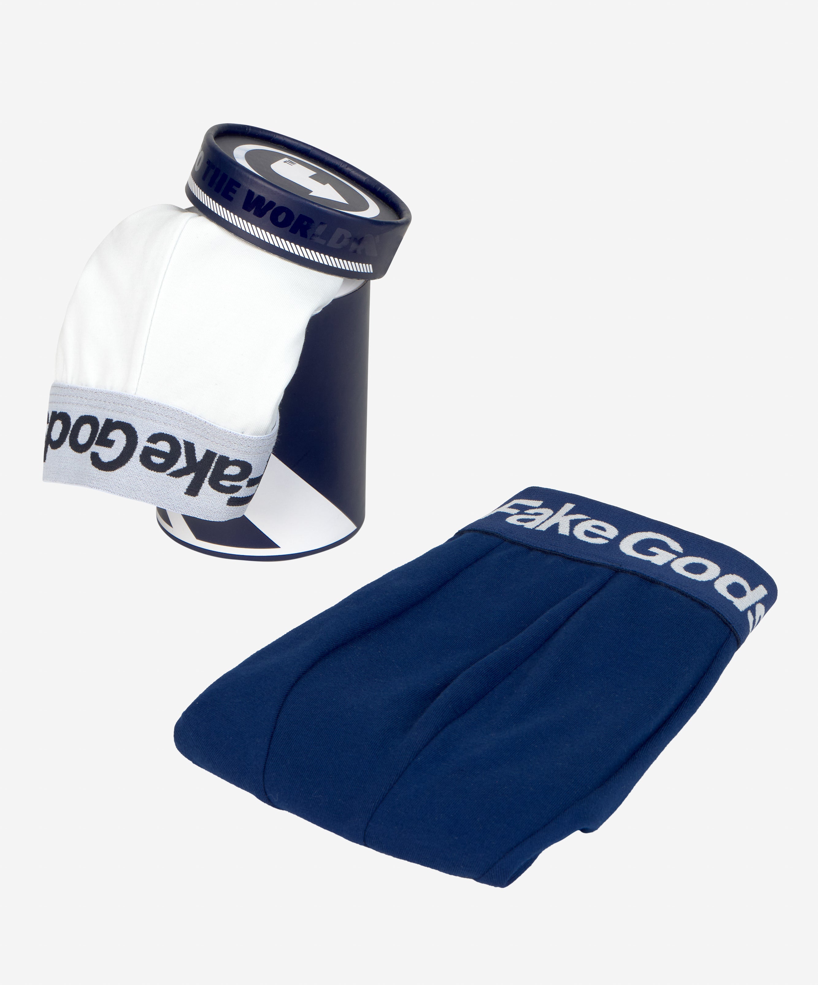 FG BOXERS WHITE & NAVY (PACK)