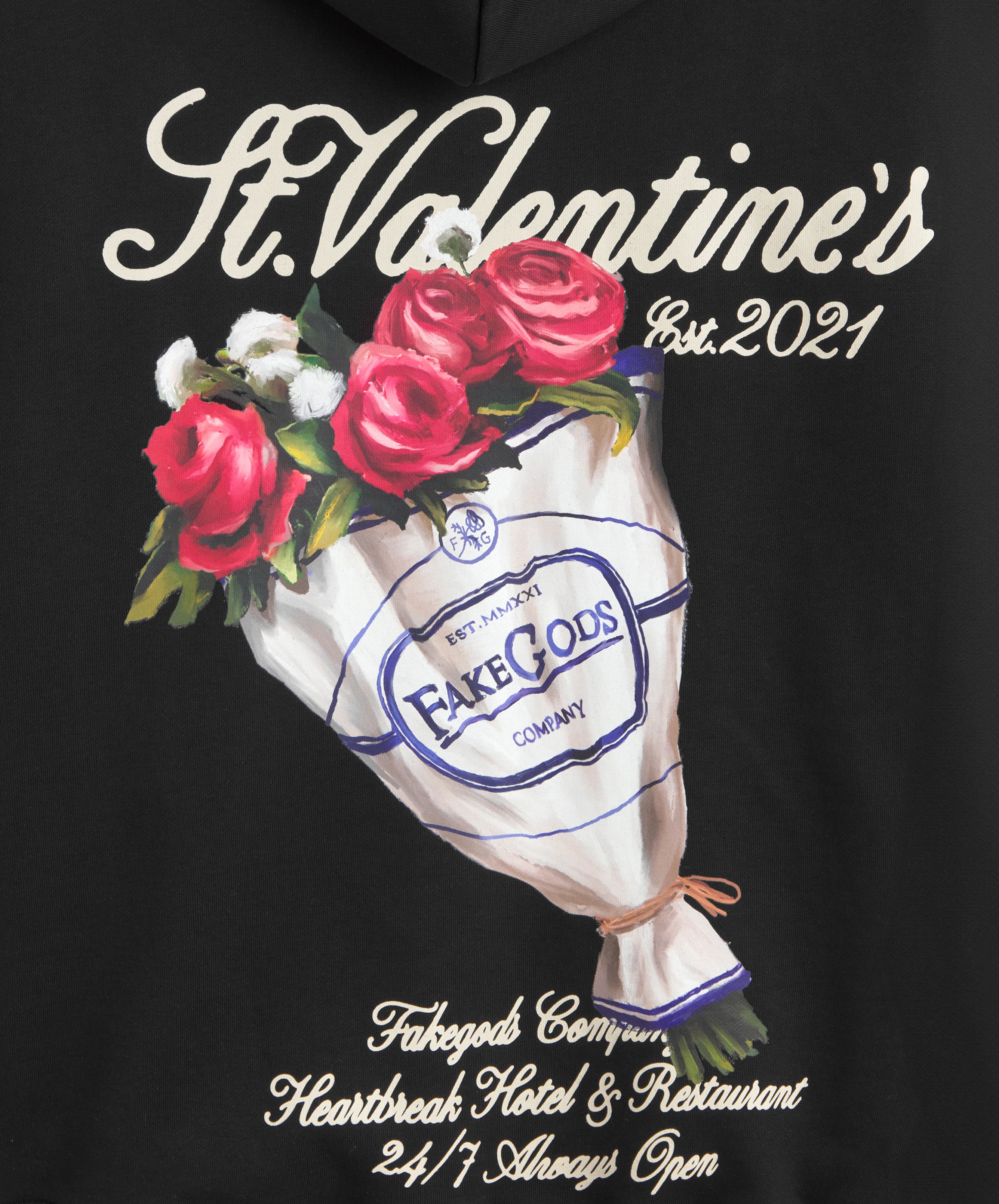 ROSE BOUQUET HOODIE BLACK 6 ROSE BOUQUET HOODIE BLACK