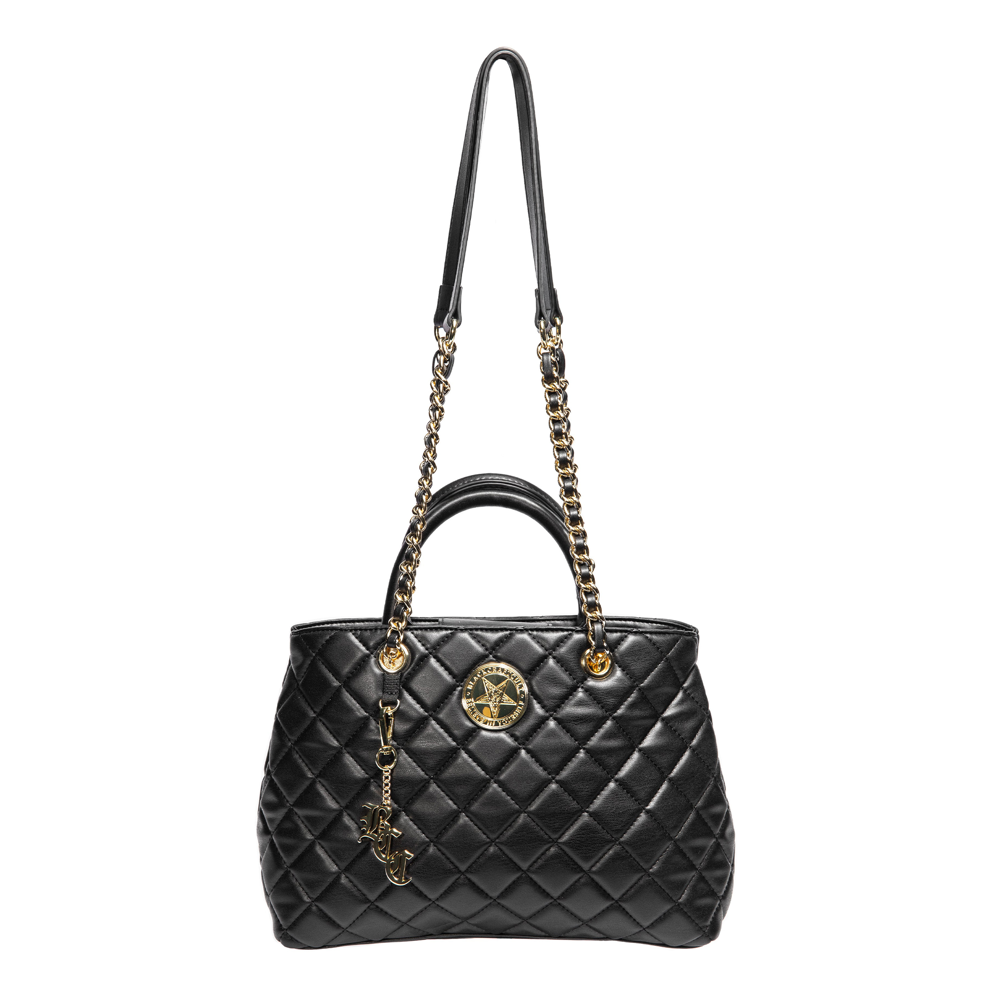 Believe in Yourself Black Quilted Satchel 3 Believe in Yourself Black Quilted Satchel