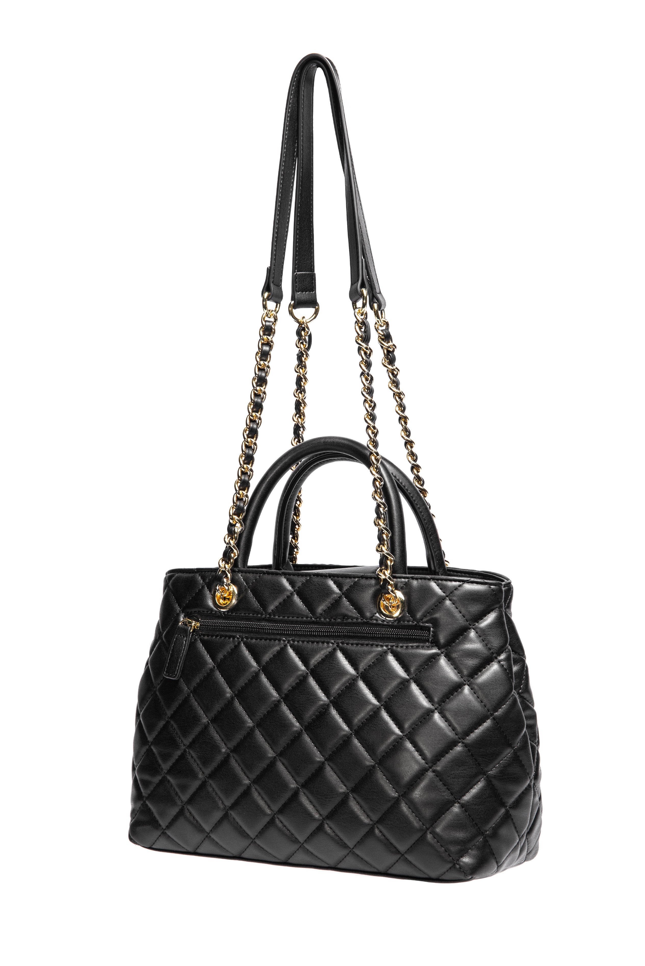 Believe in Yourself Black Quilted Satchel 4 Believe in Yourself Black Quilted Satchel
