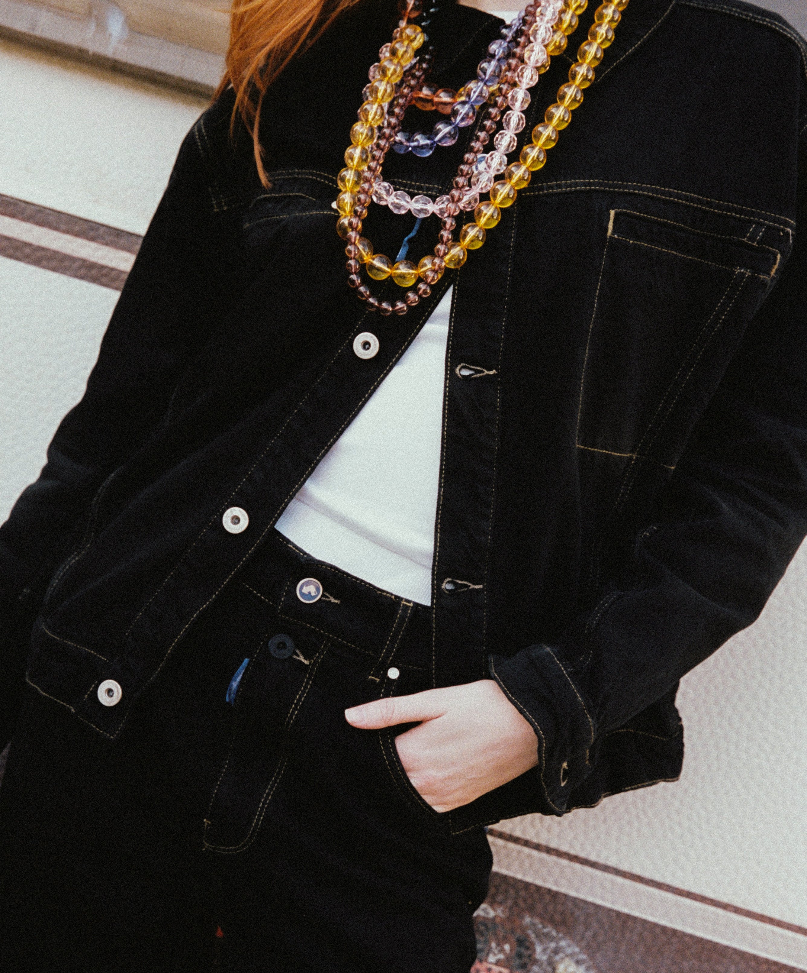 TM OVERDYED DENIM TROUSERS BLACK 5 TM OVERDYED DENIM JACKET BLACK