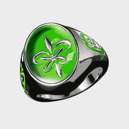 Fleur de Lis - Green Ring 4 Fleur de Lis - Green Ring
