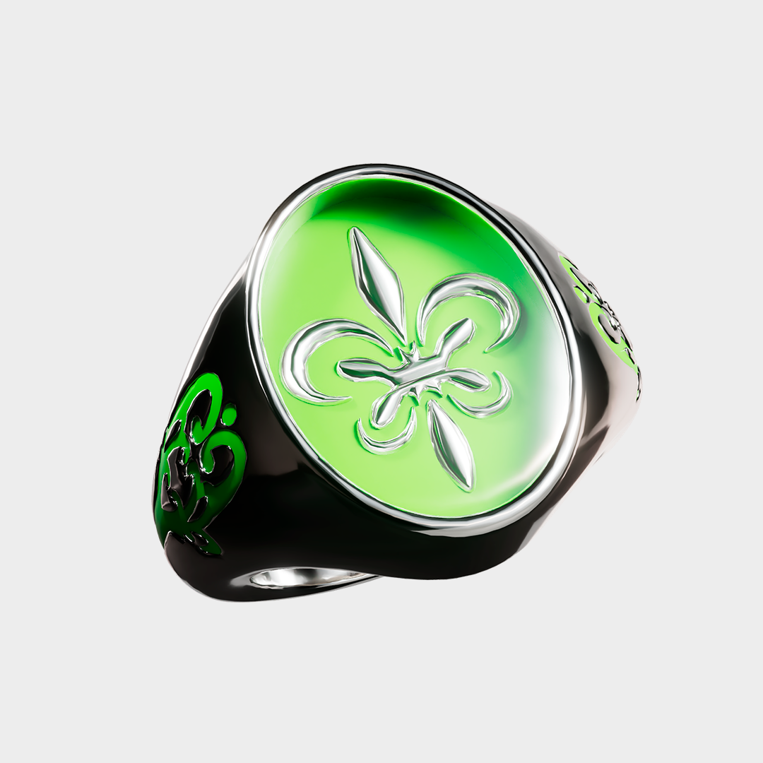 Fleur de Lis - Green Ring 5 Fleur de Lis - Green Ring