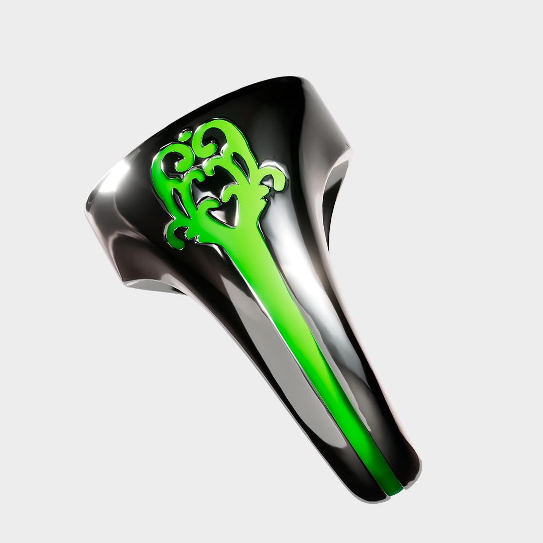 Fleur de Lis - Green Ring 6 Fleur de Lis - Green Ring