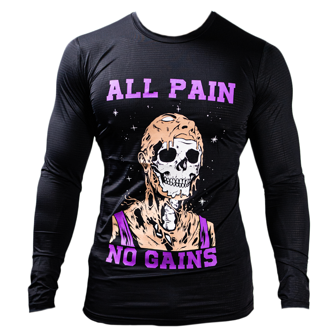 All Pain. No Gains. MUSCLE TEE LONG SLEEVE (LIMITED EDITION) *Read Size Chart*